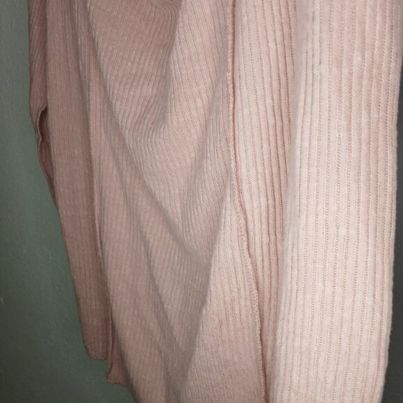 UEC Maurice's Cowl Neck Cinch Shoulder Sweater Blush Pink Ribbed Coquette sz 1X - Picture 4 of 13